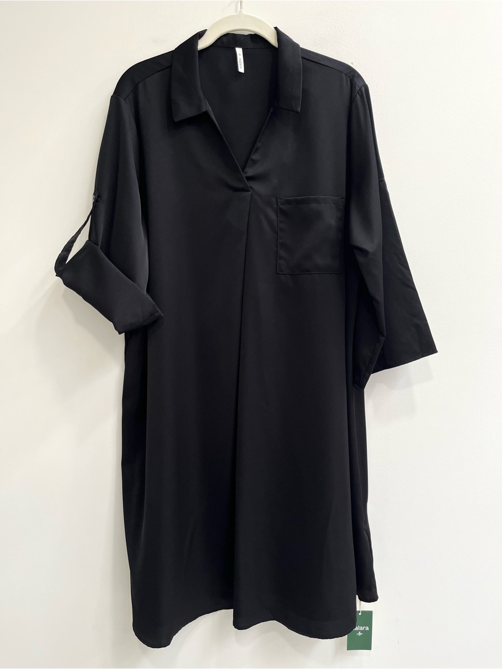 Halara Roll Up Sleeve Belted Relaxed Work Shirt Dress Trapeze Style Woman’s XL
